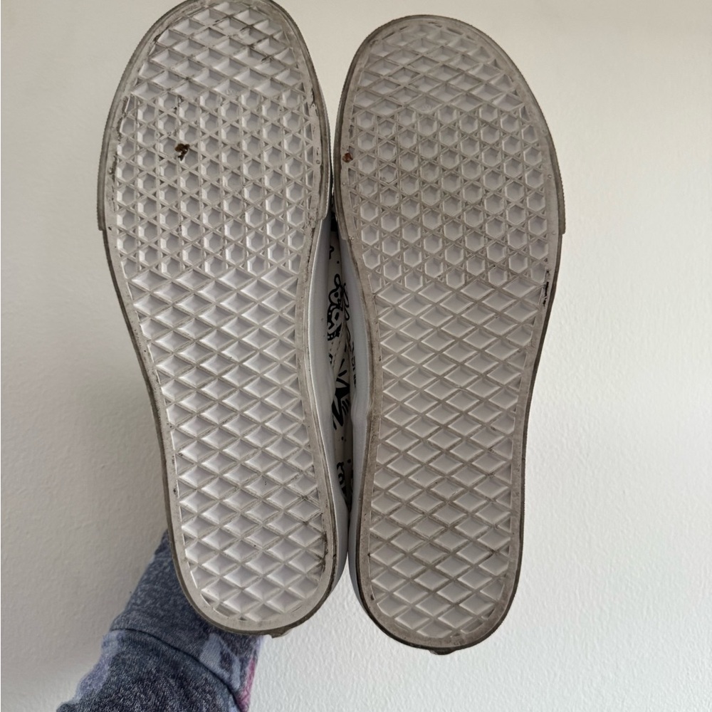 Vans White Black Graphic Slip-On Sneakers - Picture 3 of 3